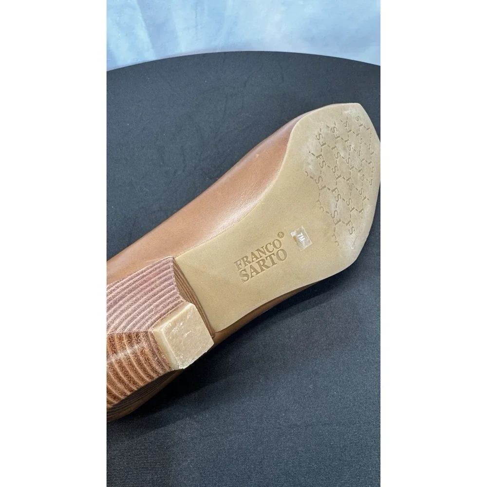 Franco Sarto Peep‎ Toe Tan Wedges Size 7M